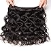 Sunber Hair Raw Brazilian Hair 3 Bundles, Virgin Brazilian Body Wave 100 Human Hair Direct Natural Black Color 16 18 20inches