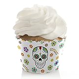 Day Of The Dead - Halloween Sugar Skull Party Cupcake Wrappers - Set of 12