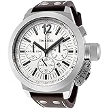 TW Steel Men's CE1008 CEO Canteen Brown Leather White Chronograph Dial Watch