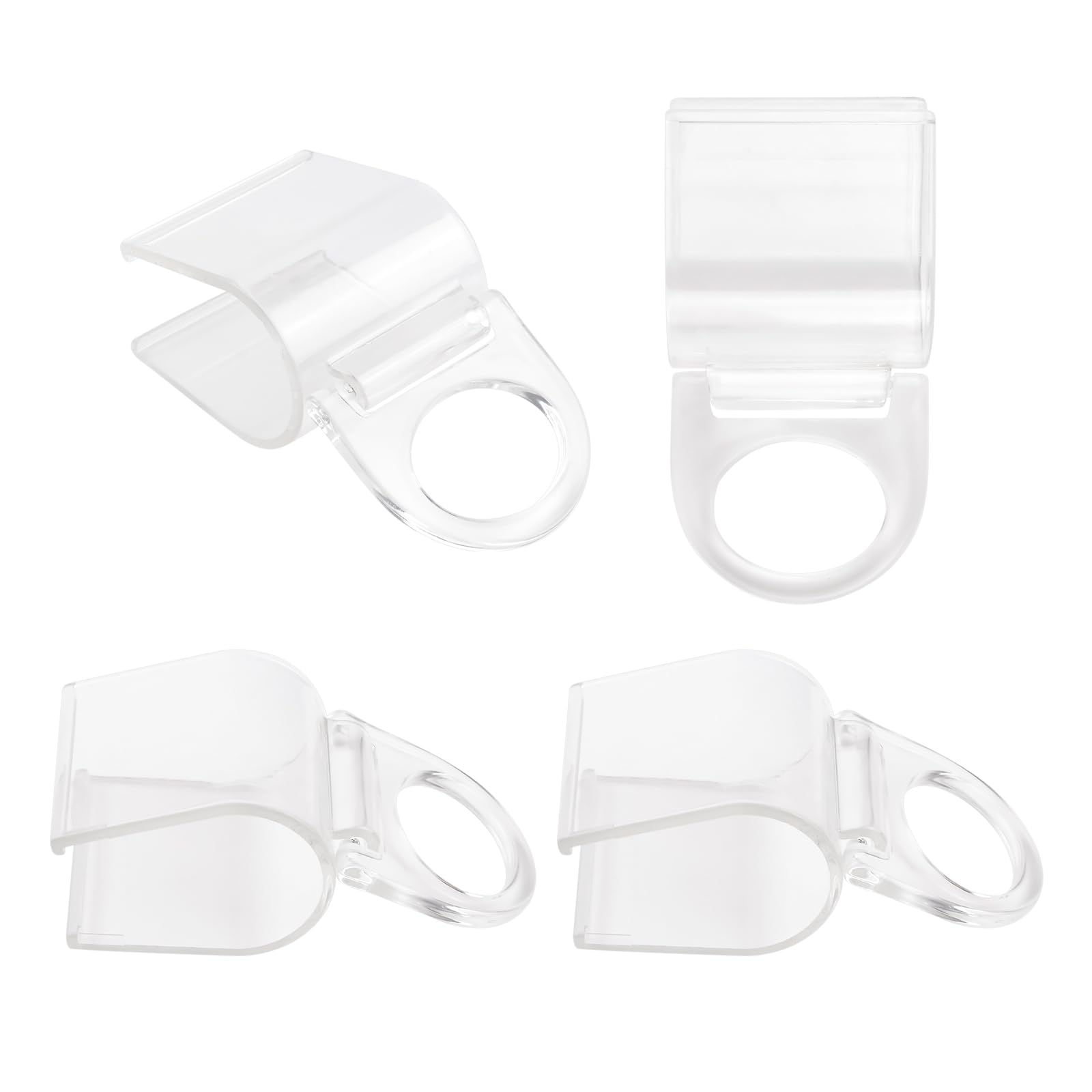 INCREWAY 4pcs 30mm U-Shaped Roller Curtain Grips, Transparent Rolling Blind Sunshade Lifting Clip, Rolling Curtain Handle Lever