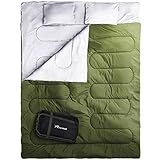 REEHUT Double Sleeping Bag for Camping, Backpacking, Hiking, Tent, Camper Outdoor Queen Size XL Two Person Sleeping Bag 32F,  Lightweight and Compack