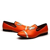 Meijiana Black Leather Loafers for Men - Breathable, Flexible Slip On Mens Shoes - Perfect Party, Wedding, Birthday Mens Dress Shoes - Comfortable Rubber Sole Shoes for Men