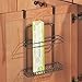 mDesign Over Cabinet Kitchen Storage Organizer for Aluminum Foil, Sandwich Bags, Cleaning Supplies - Wall Mount, Bronze