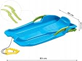 molti Steering Sledge Bob Snow Glider with Brakes Pull Rope 80cm Blue view 2