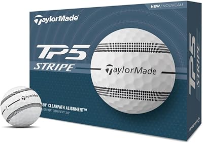 TaylorMade TP5 Stripe Golf Ball 12 Pack White - 5 Layer Tour Ball