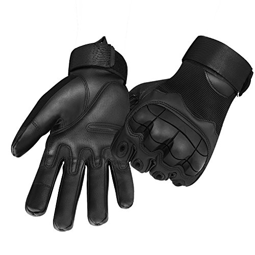 accmor Touch Screen Tactical Military Hard Knuckle Combat Gloves Full Finger Fit for Cycling Motorcycle Hiking Camping Airsoft Paintball, Upgrade Edition