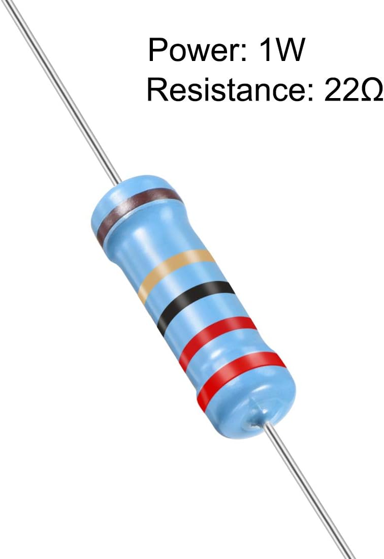 sourcing map 30Pcs 22 Ohm Resistor, 1W 1% Tolerance Metal Film Resistors, Lead, 5 Bands for DIY Electronic Projects and Experiments - Image 3
