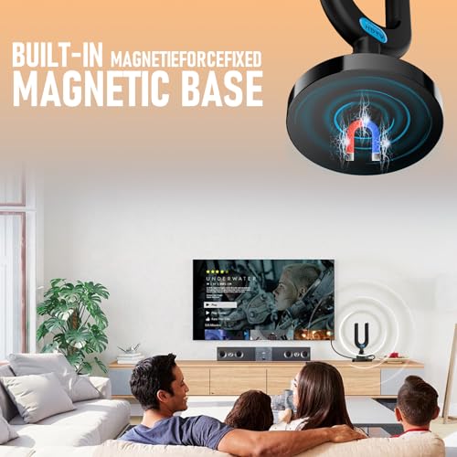 2026 TNT HD Powerful Indoor TV Antenna, Powerful Magnetic Base Indoor HDTV Antenna with High Gain Signal Amplifier, Compatible with 4K 1080P TV, with 27ft Coaxial Cable