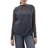 Amazhiyu Womens 100% Wool Sweater Vest Sleeveless V Neck Knitted Pullover Top