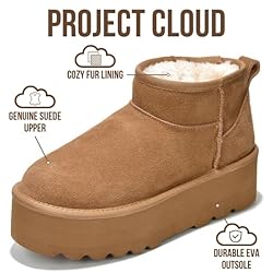 Project Cloud 100% Genuine Leather Ankle Boots for