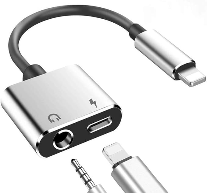 [Apple MFi Certified] Lightning to 3.5 mm Headphone Adapter Dual Ports