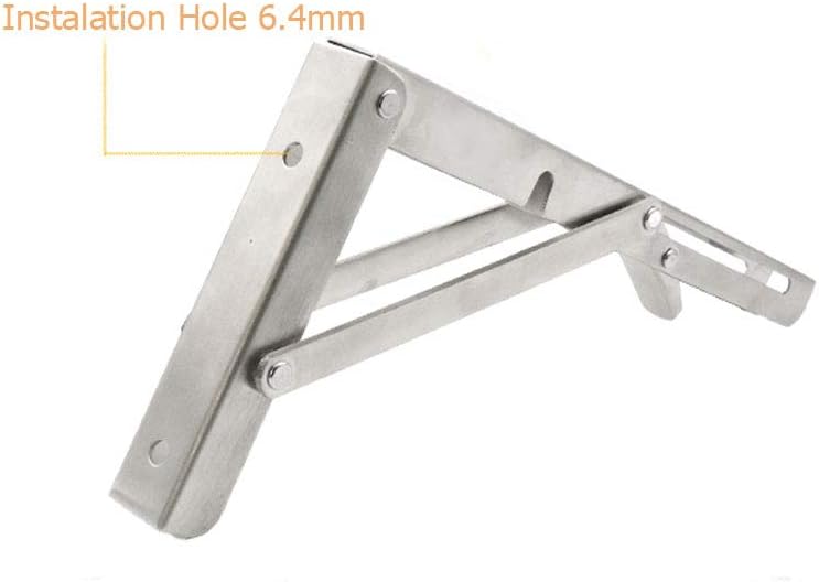 Set of 2 NUZAMAS 10" Folding Shelf Brackets, 10 inch Foldable Shelf Brackets, Building Fold Away Shelves, Tables - Image 5