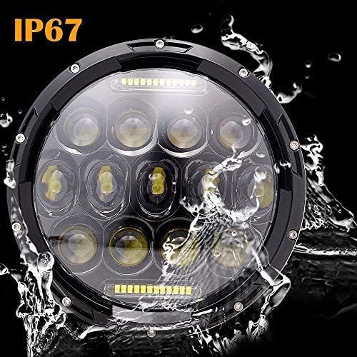Pair 7 Inch Round LED Headlights For 1975-1980 Chevrolet C10 Suburban/Chevy C20 / Chevrolet C30, Sealed Beam Bright Car/Truck Lighting Conversion Kit H6024 High-Low Beam DRL Lights - Thumbnail 2