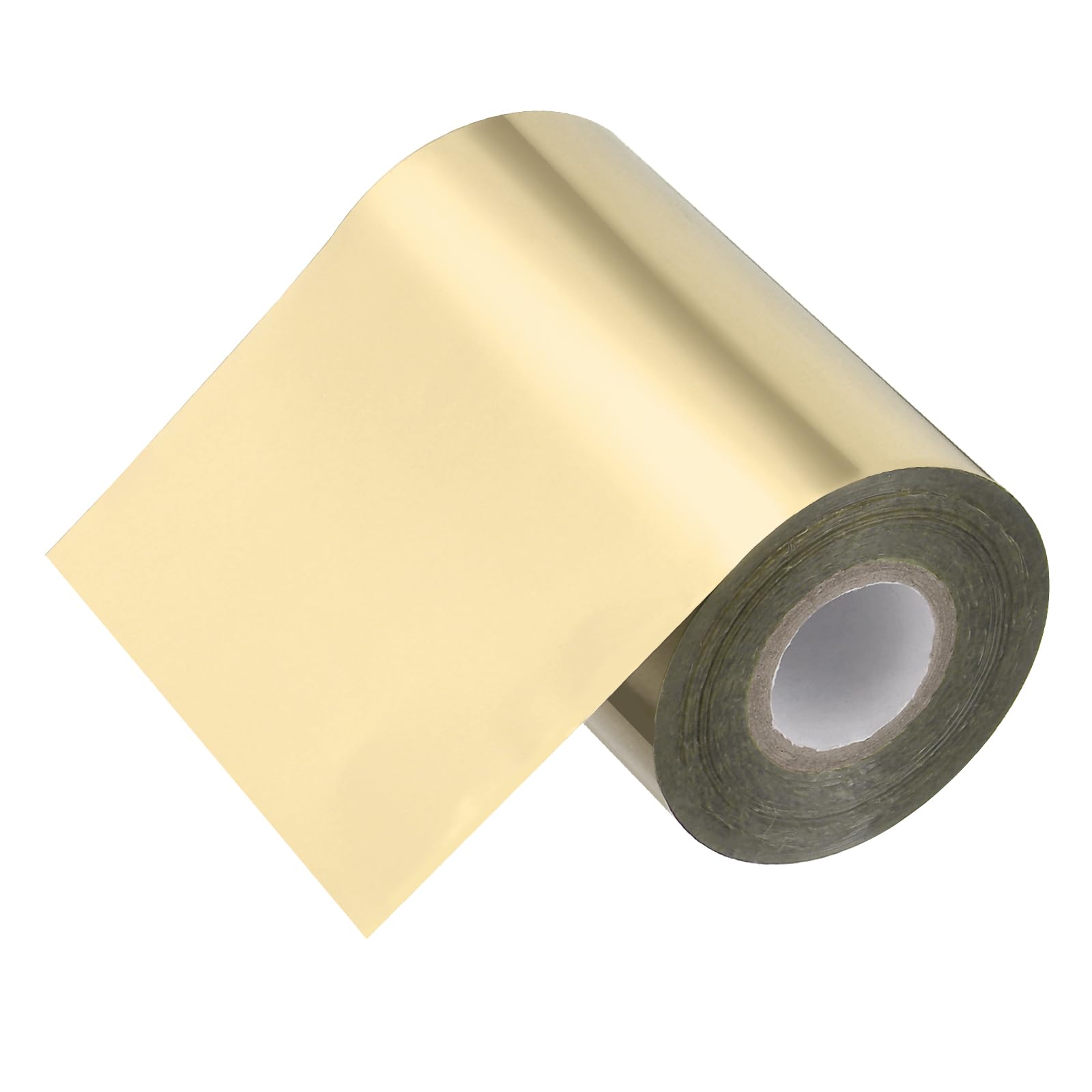 PATIKIL 4" x400Ft Hot Stamping Foil Paper, Heat Transfer Hot Stamping Paper Foil Roll for Leather DIY Logo Decor Craft Gift Package Scrapbook Card, Light Gold