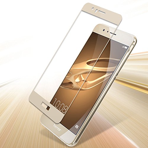 Huawei Honor 7X Protector, Rosebono [High Definition] [Bubble Free] [9H Hardness] Anti-Scratch Ultra Clear Tempered Glass Screen protector for Huawei Honor 7 X (Gold)