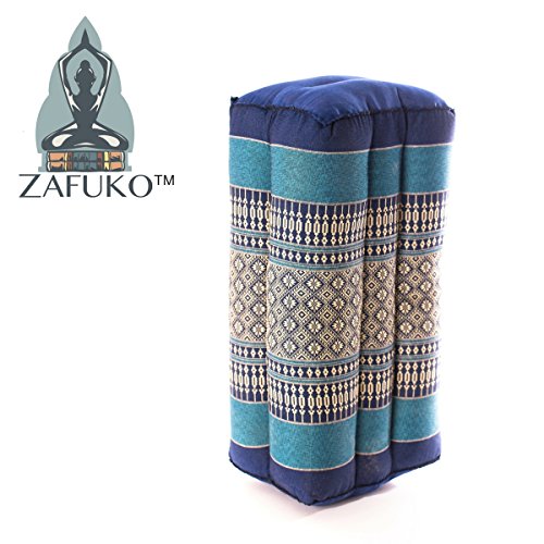 Zafuko Yoga, Meditation, Kundalini and Pilates Cushion (Zafu) block, bolster, floor pillow, prop 100% organic Kapok Fiber Filling – Small Block (Deep Blue Sea) - Thumbnail 2