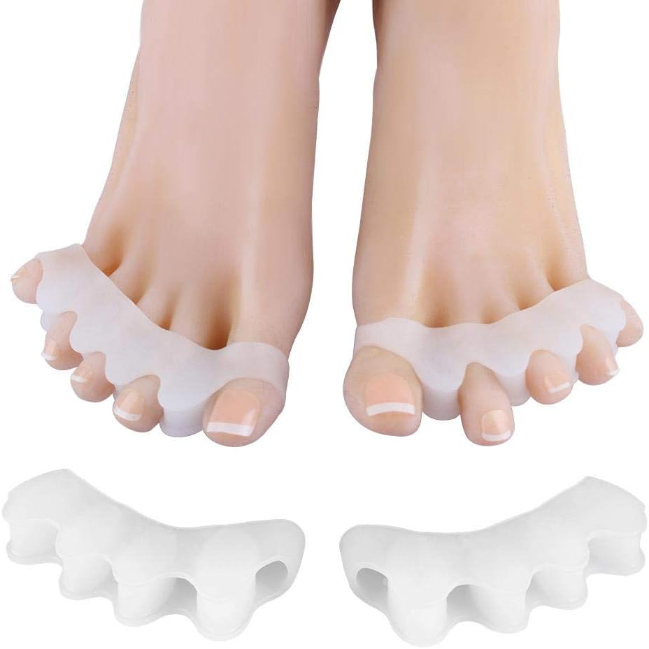 Volwco Gel Toe Separators, Soft Silicone Reusable Toe Spreader Stretcher Toe Straightener