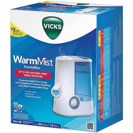 Vicks Warm Mist Humidifier V750, Blue