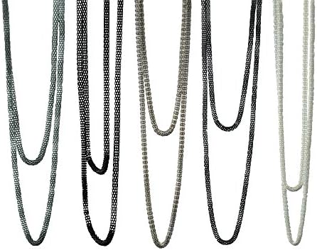 Twinkle by Secretlight Metal Beads Necklace- Rope Cord (Black Copper + Silver + Gray + Light Silver + Black)