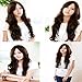 TopWigy Dark Brown Wig for Women Long Curly Wave Synthetic Heat Resistan Side Bang Party Wig (Dark Brown)