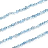 Adabele 15 Inch Natural Blue Aquamarine Gemstone Loose Beads 5mm to 8mm Free Form Oval Tumbled Pebble Gem Stone Spacer for Jewelry Making GZ11-65