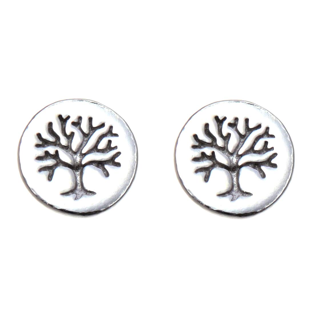 Alexander Castle Tree of Life Stud Earrings 925 Sterling Silver Earrings for Women with Jewellery Gift Box - Gift for Women