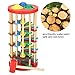 Garosa Pounding Toy Educational Knocking Ball Off Ladder Wooden Toys with Hammer Bright Color Early Education Toys for Toddlers Preschool Kids Children