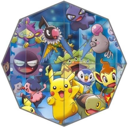 LaHuo Japanese Cartoon Cute Pikachu Custom Design Foldable Umbrella Rain Umbrella Wind Resistant Floding Travel Umbrella