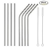Metal Straws Stainless Steel Straws FoYoung Reusable Drinking Straws with Brushes for 20 30OZ Yeti Tumbler Extra Long 6mm Wide|Perfect for Christmas Hot Chocolate Set of 8 Silver
