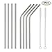 Metal Straws Stainless Steel Straws FoYoung Reusable Drinking Straws with Brushes for 20 30OZ Yeti Tumbler Extra Long 6mm Wide|Perfect for Christmas Hot Chocolate Set of 8 Silver