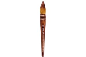 Silver Brush Limited 5225S-240 Silver Atelier Golden Taklon Quill Paintbrush for Watercolor, Oil, Acrylic, Gouache, Inks, Dyes, & Heavy Body Paints, Size 240, Short Handle