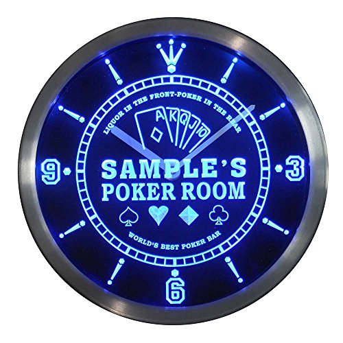 AdvPro ncqn-tm Name Personalized Custom Best Poker Room Liquor Bar Neon Sign LED Wall Clock