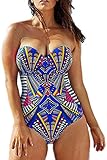 Women's Plus Size Pro Athletic One Piece Blouson Tankini Sporty Swimsuits Backless Swimwear Slimming Bathing Suit
