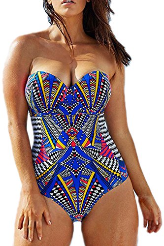 Women's Plus Size Pro Athletic One Piece Blouson Tankini Sporty Swimsuits Backless Swimwear Slimming Bathing Suit