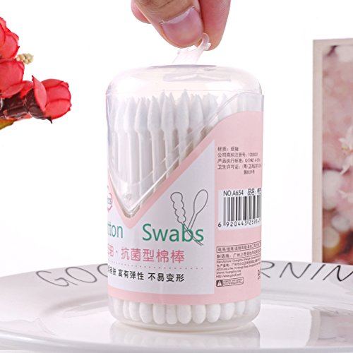 Cotton Swabs 100% Cotton Double Tipped 100 Pcs White Natural Paper Sticks Multipurpose Cotton Buds Cleaning Sterile Sticks