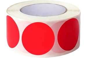 SHYGO® 1“ Red Circle Dot Stickers Color Coding Labels, 1000PCS 2 Rolls