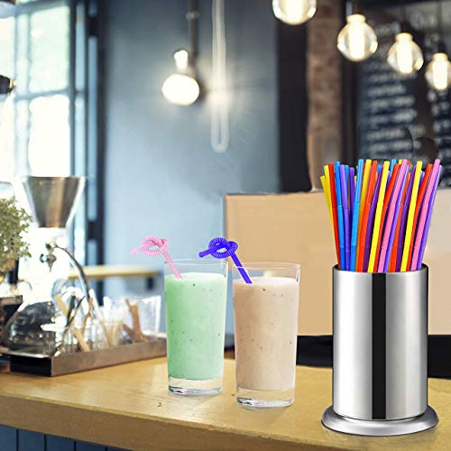 image for MyLifeUNIT Counter-top Straw Dispenser, Stainless Steel Straw Holder O