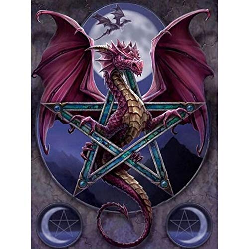 Better Selection DIY 5D Diamond Art Kit Full Square Drill Sealed Red Dragon Embroidery Cross Stitch DIY Art Craft Home Wall Décor(Diamond Art Tool Included) 11.81x15.75“
