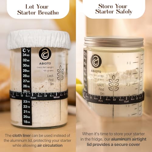 Sourdough Starter Kit with 10" Round & 11" Oval Banneton Proofing Basket and 34oz Starter Jar - Beginner-Friendly Sourdough Bread Baking Supplies and Baking Gifts for Women, Men, and Bread Bakers