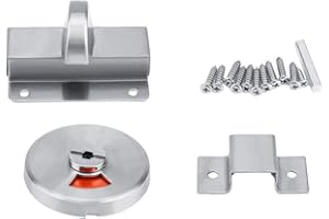 FDIT Bathroom Restroom Toilet Privacy Bolt Door Lock with Vacant Engaged Indicator and Screw Fitting