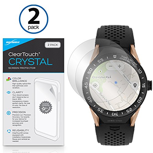 Tag Heuer Connected Modular 45 Screen Protector, BoxWave [ClearTouch Crystal (2-Pack)] HD Film Skin - Shields From Scratches for Tag Heuer Connected Modular 45