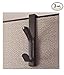 Recycled Cubicle Coat Hook, 2 Hook, Plastic, Charcoal 3-Pack