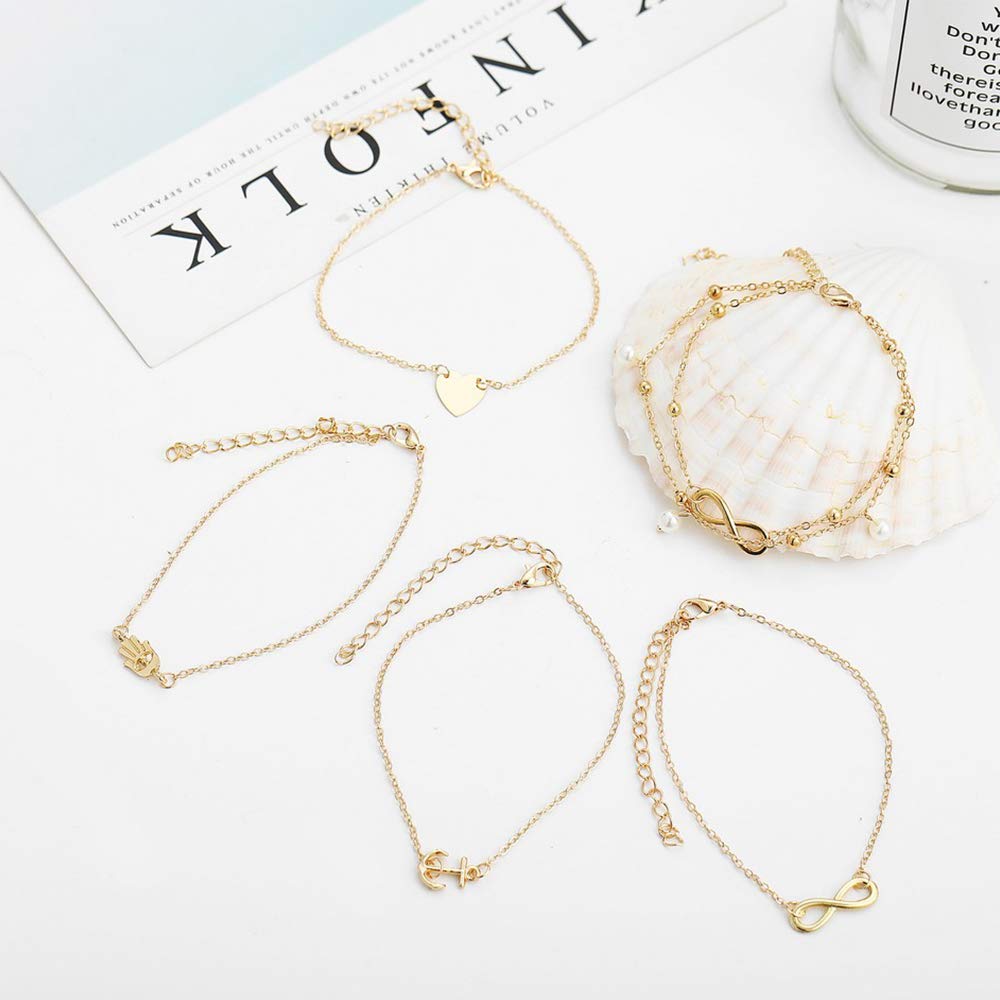 Cavigliere Donna In Oro - Set Da 3, Regolabili Con Chiusura A Moschettone, Per Donne E Ragazze - Foto 4