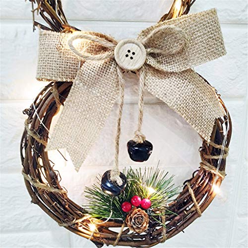 image for MIS1950s Christmas Decoration Door Hangings Wreath Pendant Snowman LED