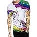Hand Painted Unicorn Short Sleeve Cotton T-shirt for Lover's Summer T-shirts , (XL=US L)