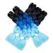 Alissa Jumbo Braiding Hair Extensions High Temperature Kanekalon Synthetic Ombre Twist Hair Multiple Tone Colored Jumbo Braiding Hair （24'' ,BLACK-BLUE-AZURE)