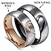 LineAve His or Her Couple Matching Heart Ring Mens Womens Wedding Band Stainless Steel