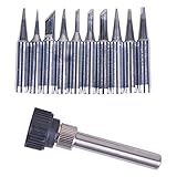 Bleiou 10pcs+Iron casing /lot Lead-free Solder Iron Tip 900M-T For 936 SAIKE ATTEN AOYUE KADA YIHUA Soldering Rework Station Iron