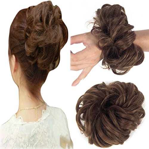 Scrunchy Bun Up Do Hair Chignons Hairpiece Ribbon Ponytail Extension Wavy Messy