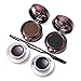 UCANBE 4 in 1 Black Brown Eyeliner Gel and Eyebrow Powder Makup Set Professional Water-proof Long Lasting Eye Liner Brow Kit with Double Ended Brush